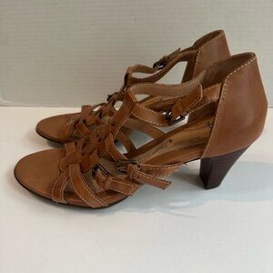 Sofft Solana Casual Brown Leather Women’s Size 9N Strappy Sandals